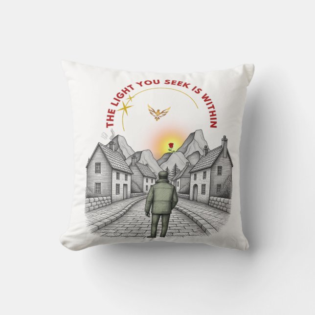 Inspirational Journey Illustration  Cushion (Front)