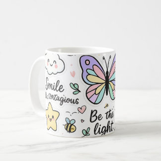 Inspirational Kawaii-Boho Butterfly Sticker Sheet Coffee Mug