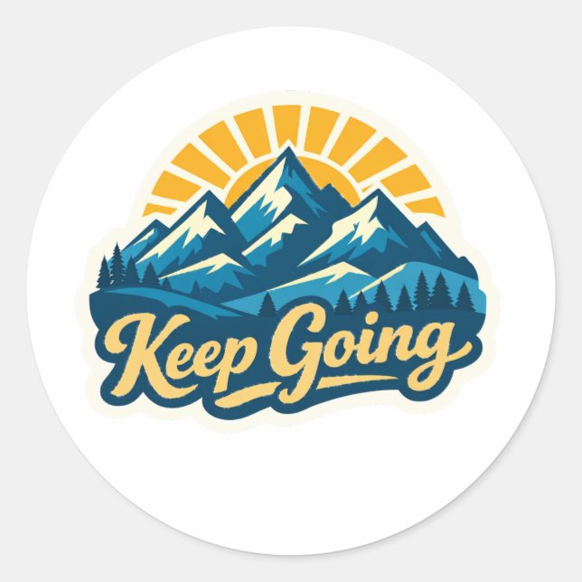Inspirational "Keep Going" Mountain Range Sticker (Front)