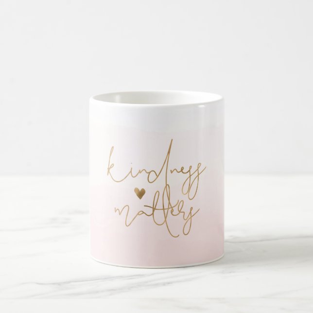 Inspirational Kindness Matters Gold Heart Coffee Mug (Center)