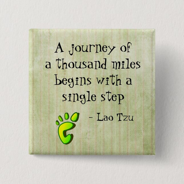 Inspirational Lao Tzu Quote 15 Cm Square Badge (Front)