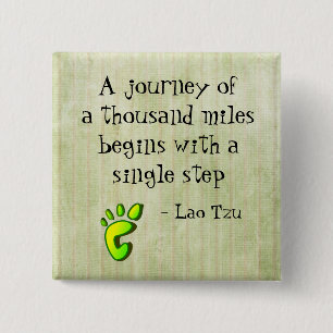Inspirational Lao Tzu Quote 15 Cm Square Badge