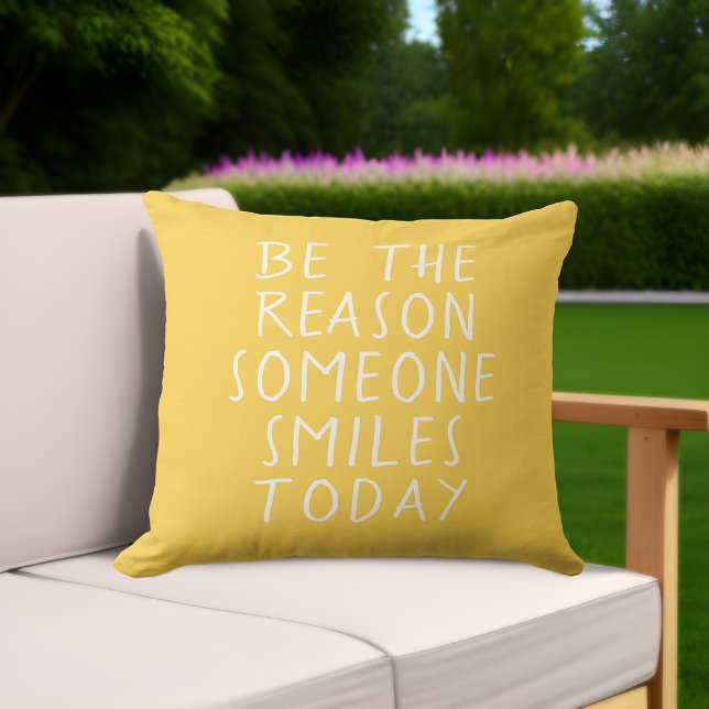 Inspirational Large Yellow Outdoor Pillow (Inspirational Yellow Pillow: Spread Summer Smiles and Positivity! 😊🌼)