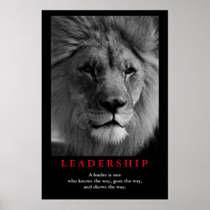Inspirational Leadership Quote Lion Pride Poster