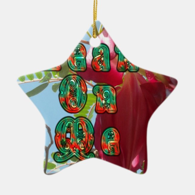 Inspirational Lean On Me Floral Skyward Art Print  Ceramic Ornament (Front)