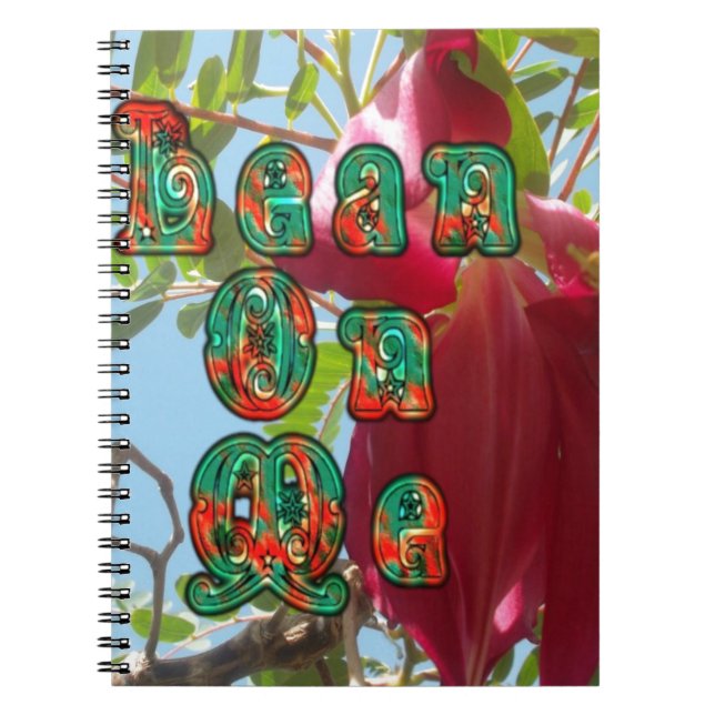 Inspirational Lean On Me Floral Skyward Art Print  Notebook (Front)