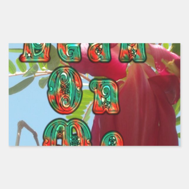 Inspirational Lean On Me Floral Skyward Art Print  Rectangular Sticker (Front)