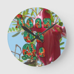 Inspirational Lean On Me Floral Skyward Art Print Round Clock