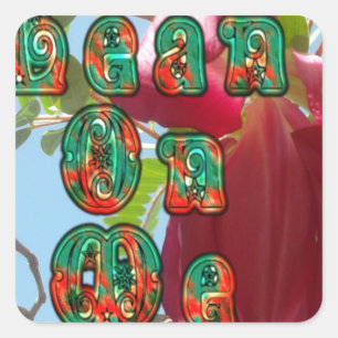 Inspirational Lean On Me Floral Skyward Art Print  Square Sticker