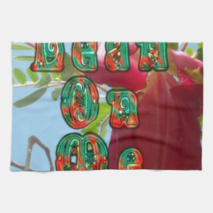 Inspirational Lean On Me Floral Skyward Art Print Tea Towel