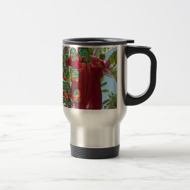 Inspirational Lean On Me Floral Skyward Art Print  Travel Mug (Right)