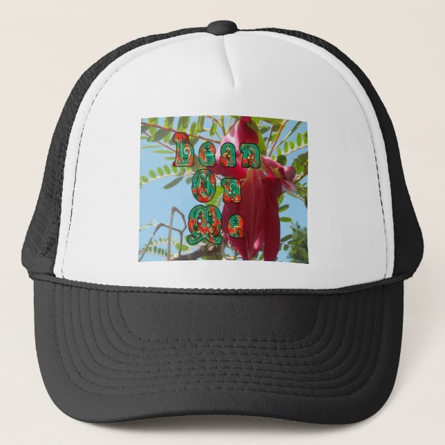 Inspirational Lean On Me Floral Skyward Art Print  Trucker Hat (Front)