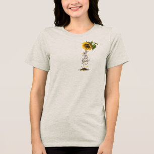 Inspirational Let Go and Grow Sunflower Typography Tri-Blend Shirt