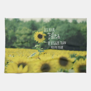 Inspirational: Let Your Faith Be Bigger Than Fear Tea Towel