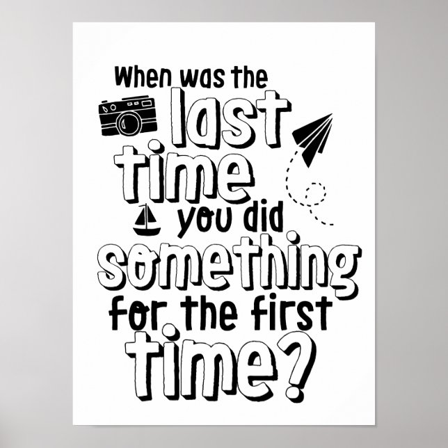 Inspirational Life Adventure Travel Quote Poster (Front)