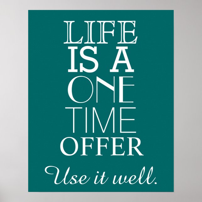 Inspirational LIFE Quote Poster - Personalise (Front)
