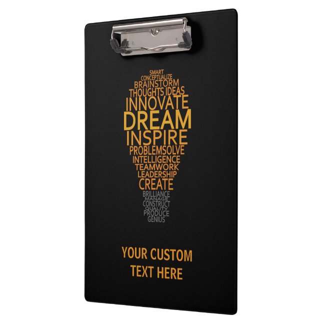 Inspirational Light Bulb custom clipboard (Left)