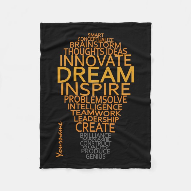 Inspirational Light Bulb custom fleece blanket (Front)
