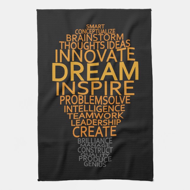 Inspirational Light Bulb custom hand towels (Vertical)