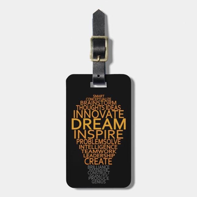 Inspirational Light Bulb custom luggage tag (Front Vertical)