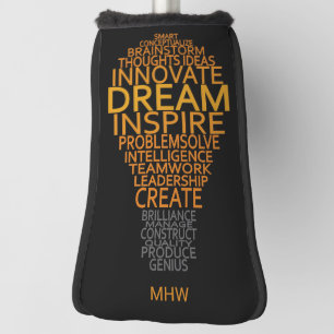 Inspirational Light Bulb custom monogram Golf Head Cover