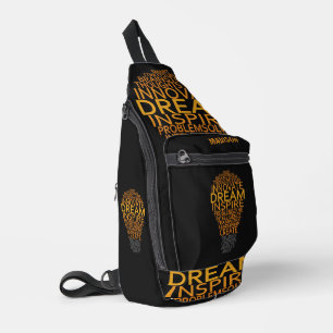 Inspirational Light Bulb custom name Sling Bag