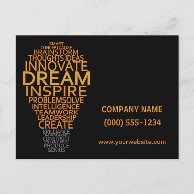 Inspirational Light Bulb custom postcards (Front)