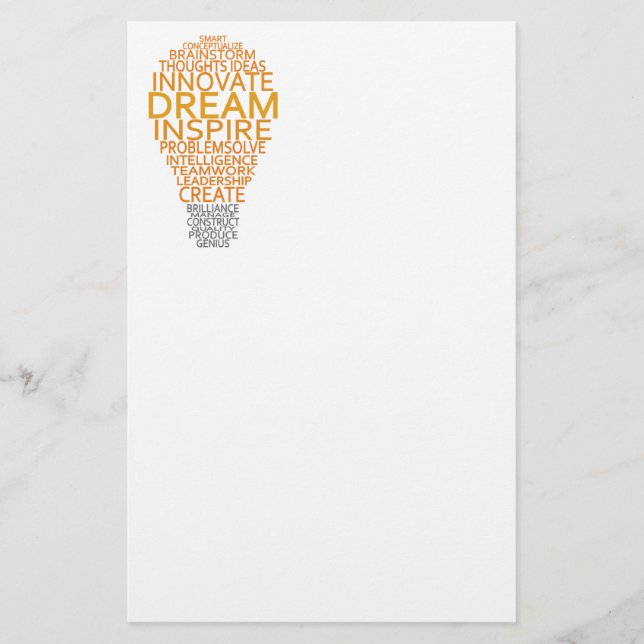 Inspirational Light Bulb custom stationary Stationery (Front)