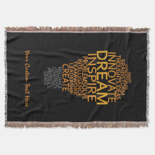 Inspirational Light Bulb custom throw blanket