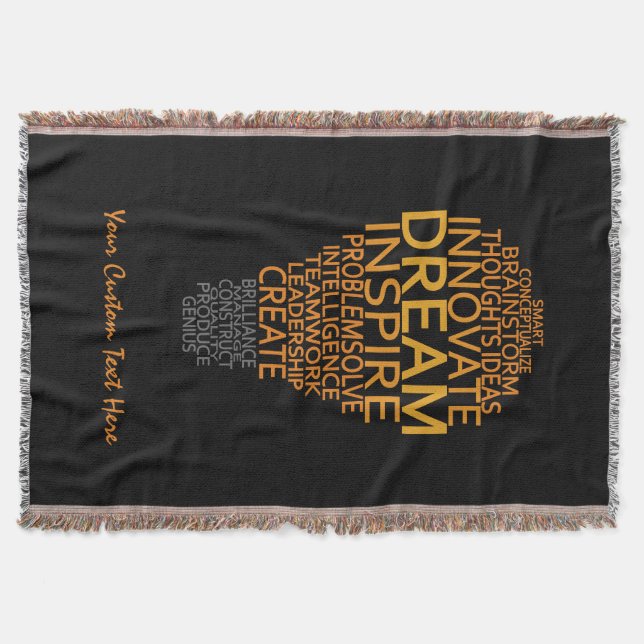 Inspirational Light Bulb custom throw blanket (Front)