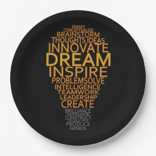 Inspirational Light Bulb paper plates
