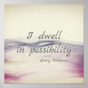 inspirational literary Dickinson quote watercolor Poster