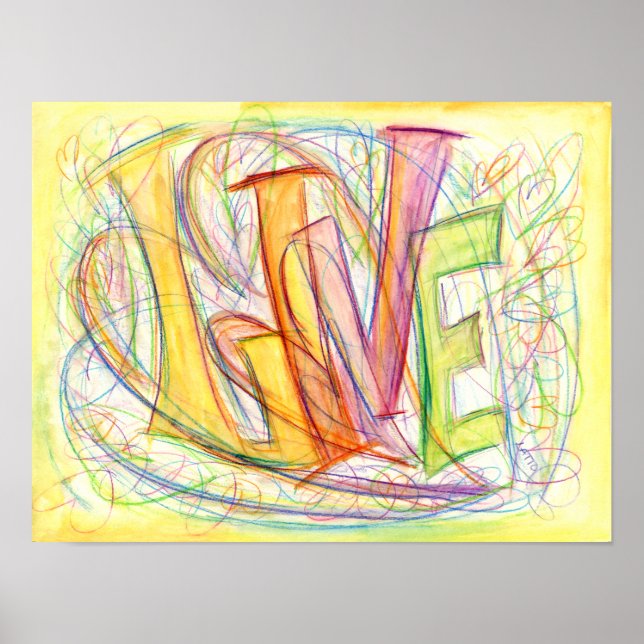 Inspirational Live Word Art Poster (Front)