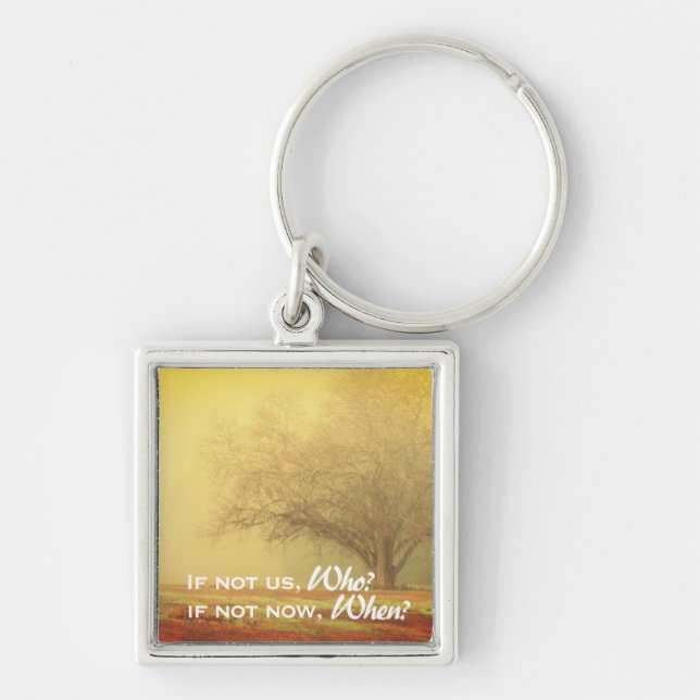 Inspirational Lone Tree Landscape Key Ring (Front)