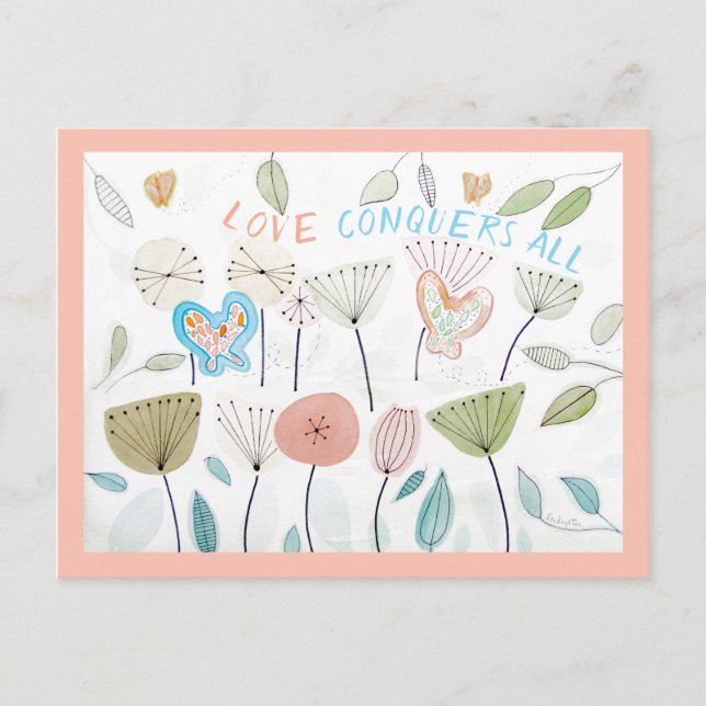 Inspirational LOVE CONQUERS ALL Affirmation Card (Front)