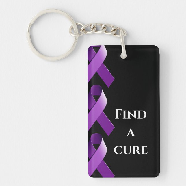 Inspirational Lupus Warrior Find a Cure Purple Key Ring (Front)