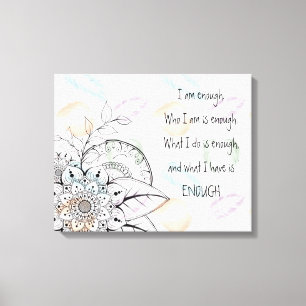 Inspirational mandala quote wall art canvas