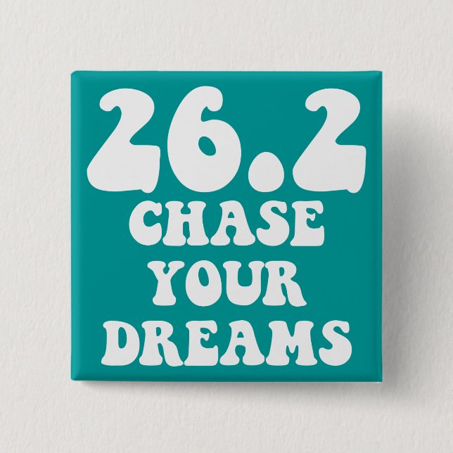 Inspirational marathon 15 cm square badge (Front)