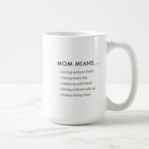 Inspirational Meaning Of Mom Floral Wrap Coffee Mug