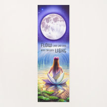 Inspirational Meditating Lotus Flower Full Moon