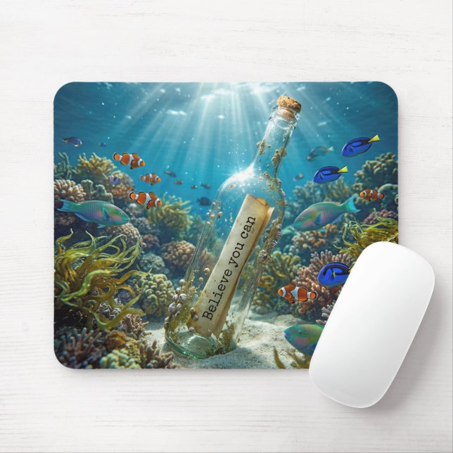 Inspirational Message in a Bottle Mouse Pad (With Mouse)