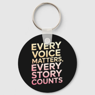 Inspirational Message In Gradient Text Sticker Key Ring