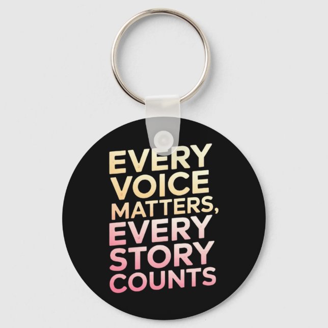 Inspirational Message In Gradient Text Sticker  Key Ring (Front)