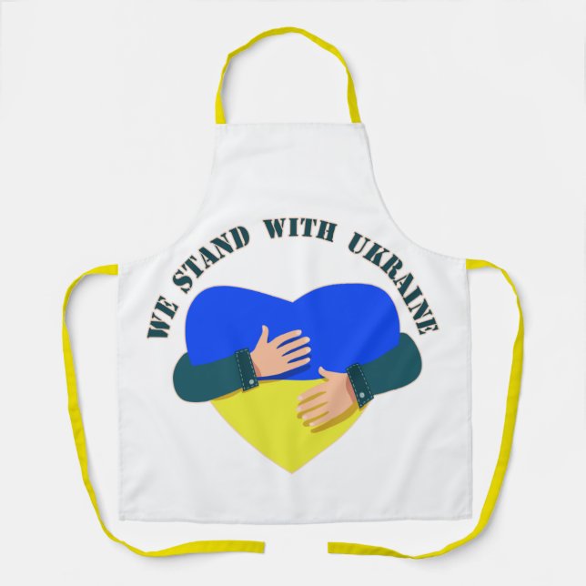 Inspirational message We stand with Ukraine  Apron (Front)
