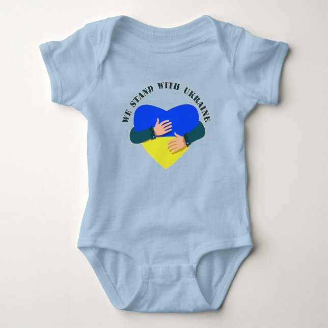 Inspirational message We stand with Ukraine Baby Bodysuit (Front)