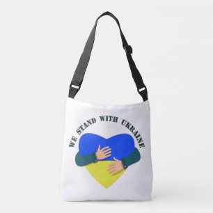 Inspirational message We stand with Ukraine Crossbody Bag