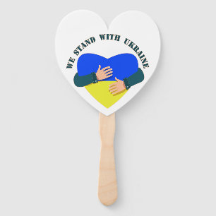 Inspirational message We stand with Ukraine Hand Fan