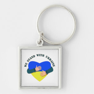 Inspirational message We stand with Ukraine Key Ring