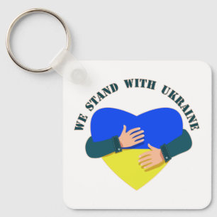 Inspirational message We stand with Ukraine Key Ring