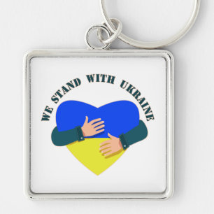 Inspirational message We stand with Ukraine  Key Ring